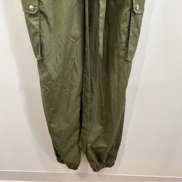 Fashion Nova Black Green Sexy Belted Lace Sheer Cargo Jumpsuit Plus Size 1X - Picture 6 of 8